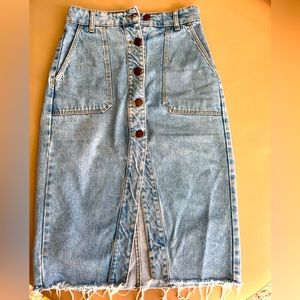 Denim midi skirt Bershka